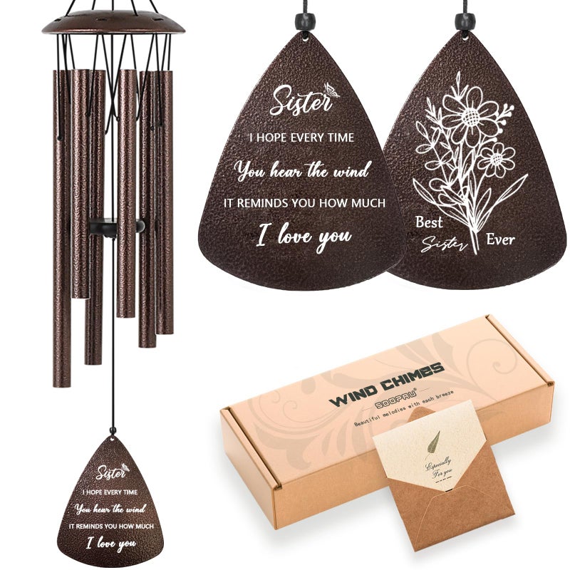 Soopau Sister Gifts 32 Bronze Wind Chimes Sister Gifts for Women Gifts for Sister Sisters Gifts from Sister Gifts for Sister in Law Best Sister Ever Gifts - Image 2