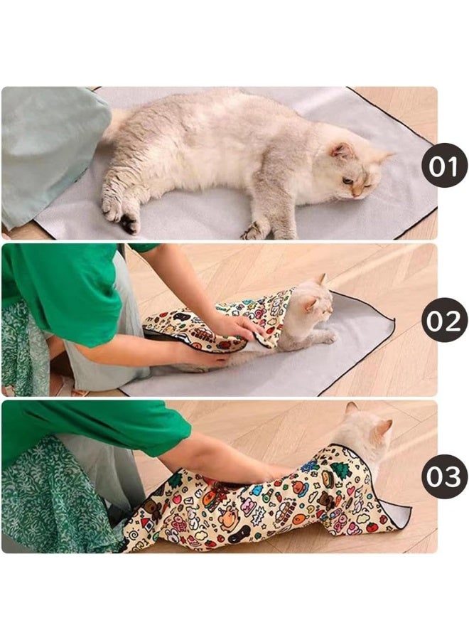 Bukela Cat Wrap for Cutting Nails Cat Burrito Wrap Cat Swaddle Wrap Cat Restraints for Grooming Cat Grooming Wrap Anti-Scratch Velcro Fabric for Cats Cat Restraint For Nail Clipping (M (within 9.9lbs)) - Image 3