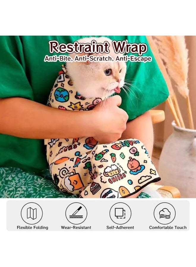 Bukela Cat Wrap for Cutting Nails Cat Burrito Wrap Cat Swaddle Wrap Cat Restraints for Grooming Cat Grooming Wrap Anti-Scratch Velcro Fabric for Cats Cat Restraint For Nail Clipping (M (within 9.9lbs)) - Image 5