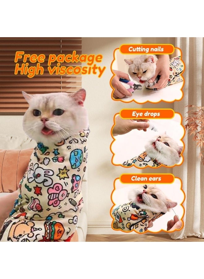 Bukela Cat Wrap for Cutting Nails Cat Burrito Wrap Cat Swaddle Wrap Cat Restraints for Grooming Cat Grooming Wrap Anti-Scratch Velcro Fabric for Cats Cat Restraint For Nail Clipping (M (within 9.9lbs)) - Image 2