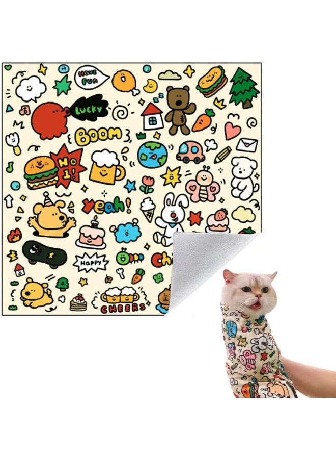 Bukela Cat Wrap for Cutting Nails Cat Burrito Wrap Cat Swaddle Wrap Cat Restraints for Grooming Cat Grooming Wrap Anti-Scratch Velcro Fabric for Cats Cat Restraint For Nail Clipping (M (within 9.9lbs)) - Image 1