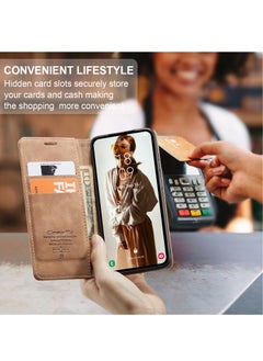 CaseMe For Samsung Galaxy A-55 Cover, Soft PU Leather Shockproof Mobile Phone Wallet Case, Full Body Protective Flip Cover Magnetic Adsorption Back Cover  - Image 5