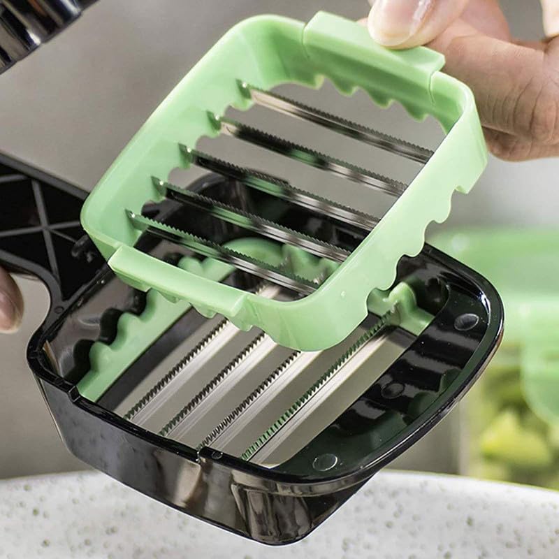 Drashti Villa Drashti Villa Plastic Multifunction Manual 5 in 1 Quick Vegetables and Fruits Dicer Slicer Cutter Chopper for Home Kitchen Multicolour  - Image 2