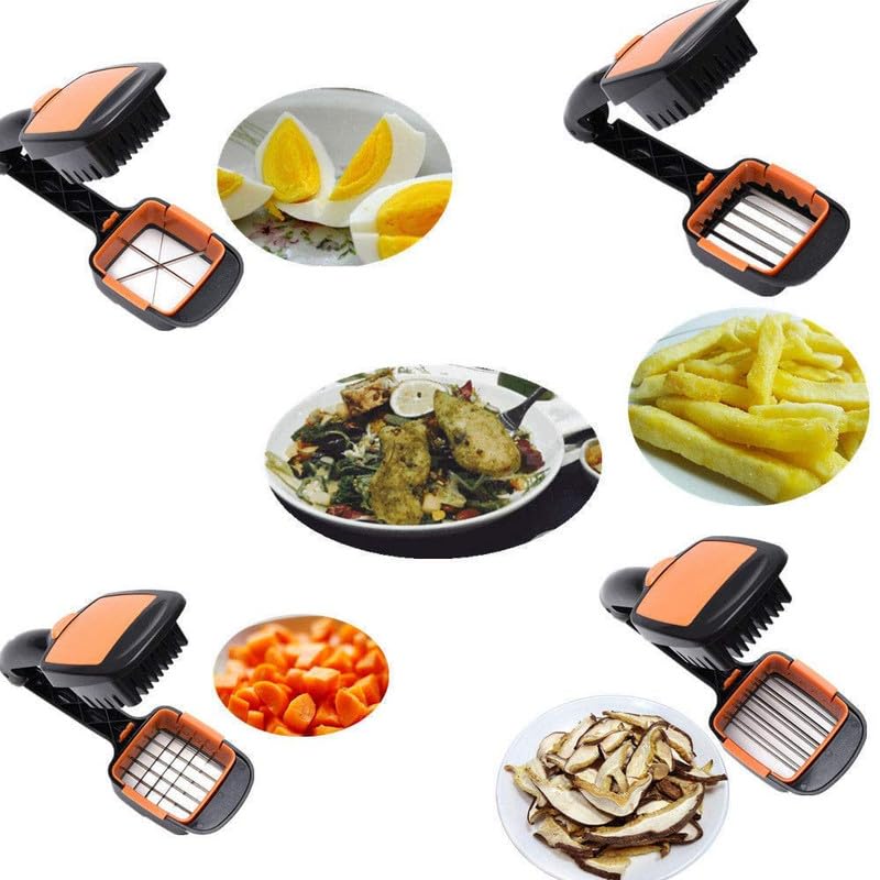 Drashti Villa Drashti Villa Plastic Multifunction Manual 5 in 1 Quick Vegetables and Fruits Dicer Slicer Cutter Chopper for Home Kitchen Multicolour  - Image 5