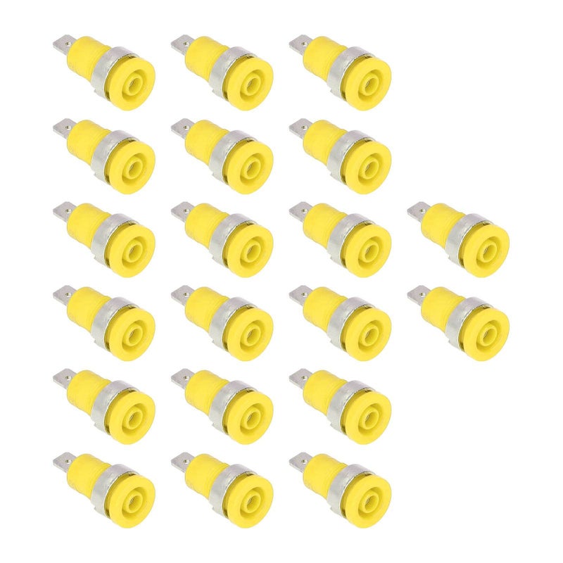 Yellow Banana Jack Socket 4mm Plug 20 Pcs Strong Connectivity Electrical Test Accessories - Image 2