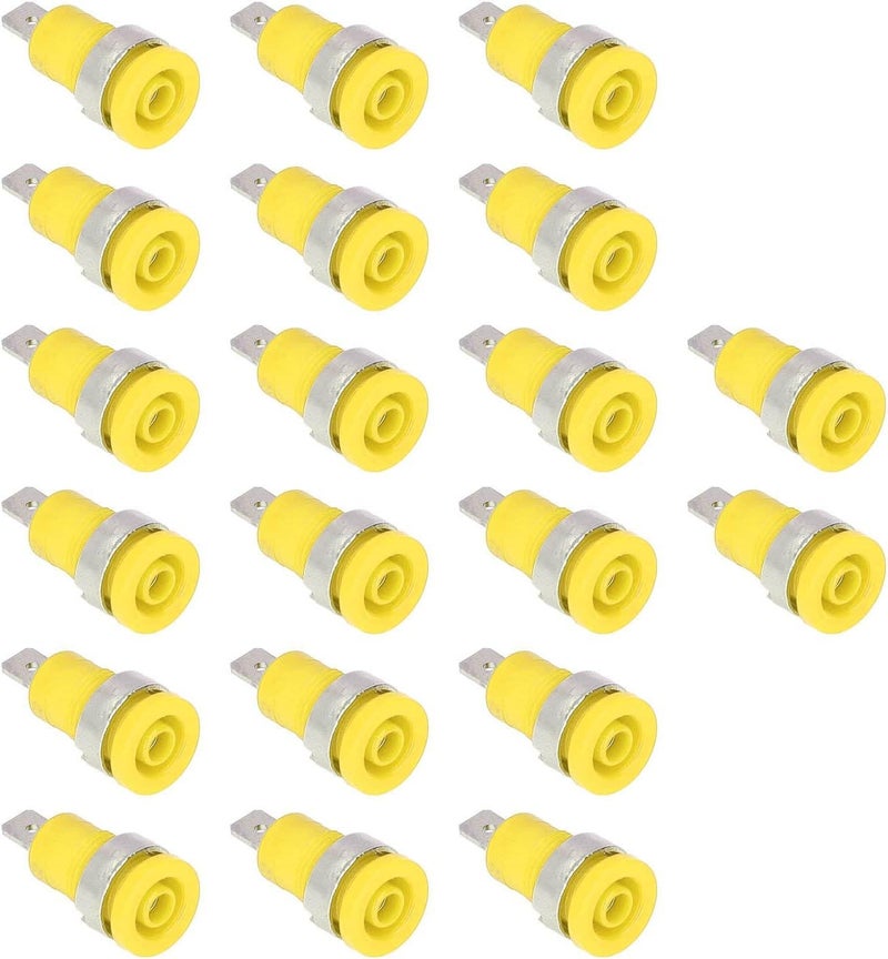 Yellow Banana Jack Socket 4mm Plug 20 Pcs Strong Connectivity Electrical Test Accessories - Image 1