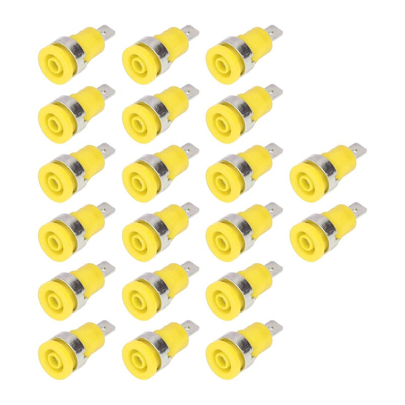 Yellow Banana Jack Socket 4mm Plug 20 Pcs Strong Connectivity Electrical Test Accessories - Image 3