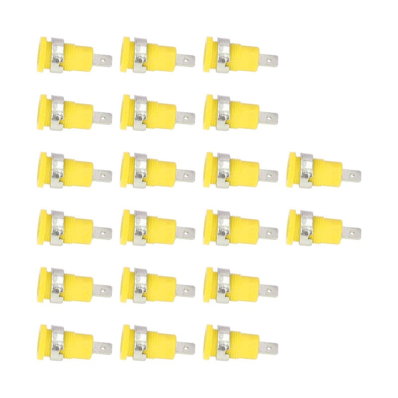 Yellow Banana Jack Socket 4mm Plug 20 Pcs Strong Connectivity Electrical Test Accessories - Image 5