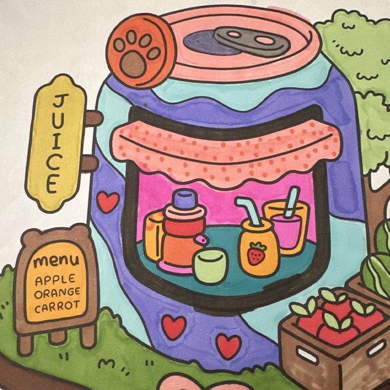 Coloring Book Cute Biological Graffiti Painting Book Adult Teenager Comfortable Relaxation Moment Coloring Book - Image 5