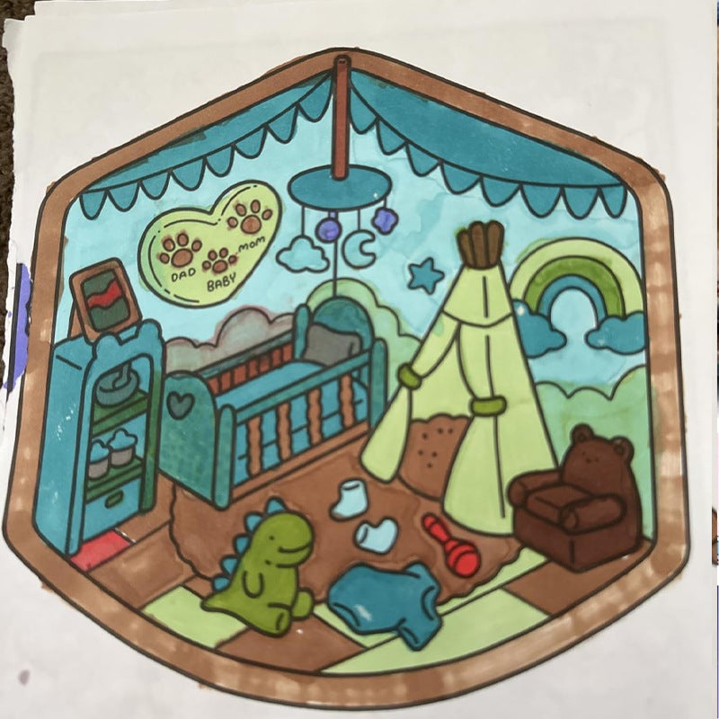 Coloring Book Cute Biological Graffiti Painting Book Adult Teenager Comfortable Relaxation Moment Coloring Book - Image 4