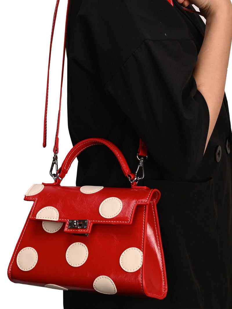 25 Early Spring New Women'S Bag French Retro Polo Dot Kelly Bag High-End Platinum Bag Shoulder Crossbody Bag Handbag - Image 2