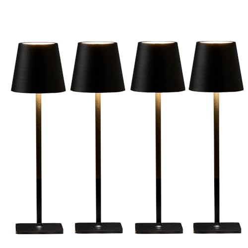 LamparaDecor 4 Pack Led Cordless Table LampsWireless Rechargeable Lamps Bulk of 4Waterproof Outdoor Table Lamp for PatioRestaurantDinner Dining Desk Top LightsKitchen Countertop Value Pack of 4Multiple Set - Image 1