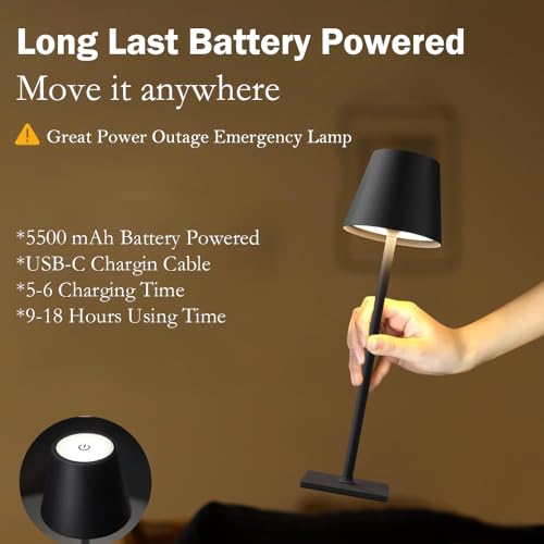 LamparaDecor 4 Pack Led Cordless Table LampsWireless Rechargeable Lamps Bulk of 4Waterproof Outdoor Table Lamp for PatioRestaurantDinner Dining Desk Top LightsKitchen Countertop Value Pack of 4Multiple Set - Image 3