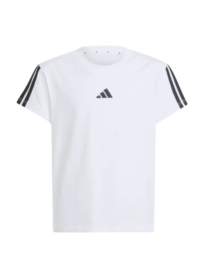 Adidas Jg 3S Tee 160 White Training T-Shirts For Junior 7-8Y