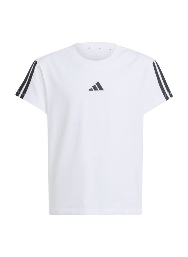 Adidas Jg 3S Tee 160 White Training T-Shirts For Junior 7-8Y - Image 2