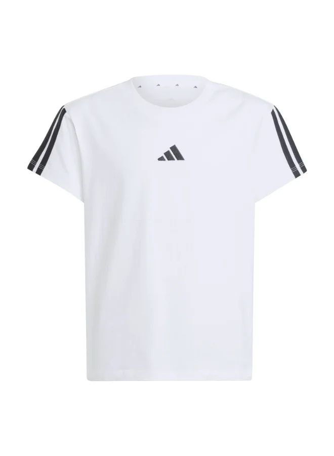 Adidas Jg 3S Tee 160 White Training T-Shirts For Junior 7-8Y