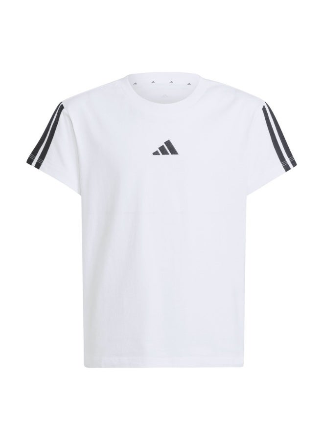Adidas Jg 3S Tee 160 White Training T-Shirts For Junior 7-8Y - Image 1