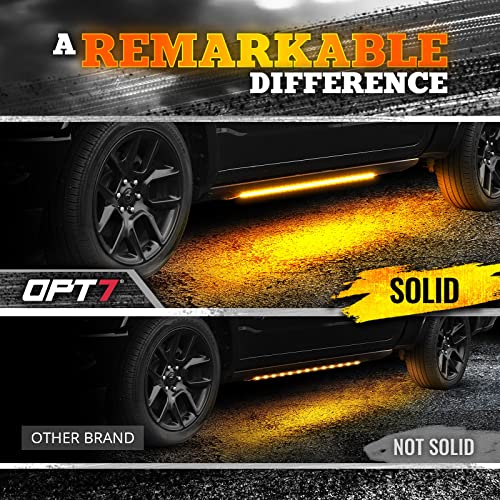 OPT7 Sidekick 78" Running Board Lights 2PCS LED Strips w/Amber Turn Signal, DRL, White Courtesy Light for Extended Crew Cab Trucks Pickup Trailer - Image 3