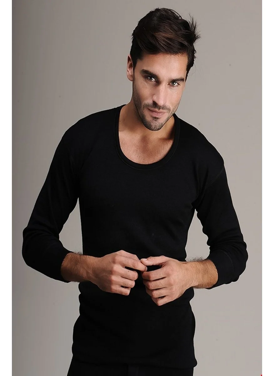 Hasyün Black Color Long Sleeve Wool Undershirt