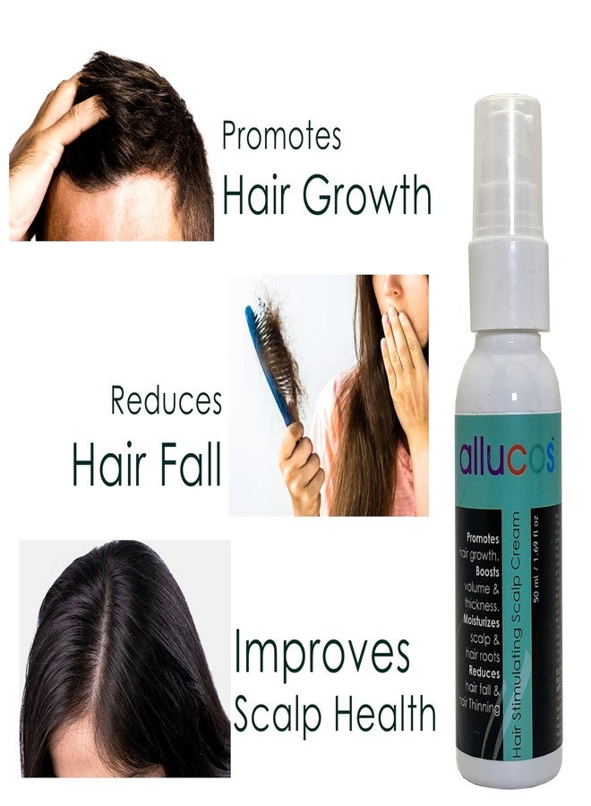 ALLUCOS Hair Growth Stimulating Scalp Cream - Enriched with Brahmi, Tulasi & Peppermint | Nourishes Scalp, Strengthens Roots & Promotes Thicker Hair - 50 ML (Pack of 1) - Image 2