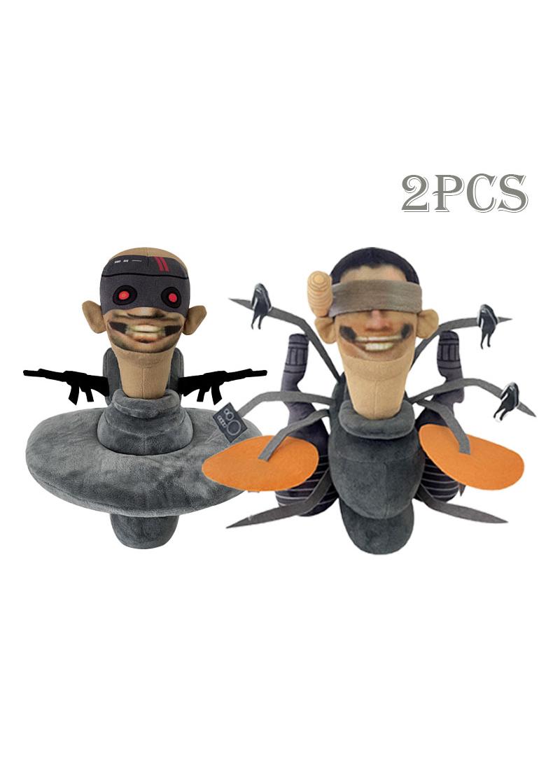 general Set Of 2 Pcs Skibidi Toilet Plush Toys 30cm Spider Toilet Man And UFO Toilet Man For Fans Gift Horror Stuffed Figure Doll For Kids And Adults Great Birthday Stuffers For Boys Girls - Image 1