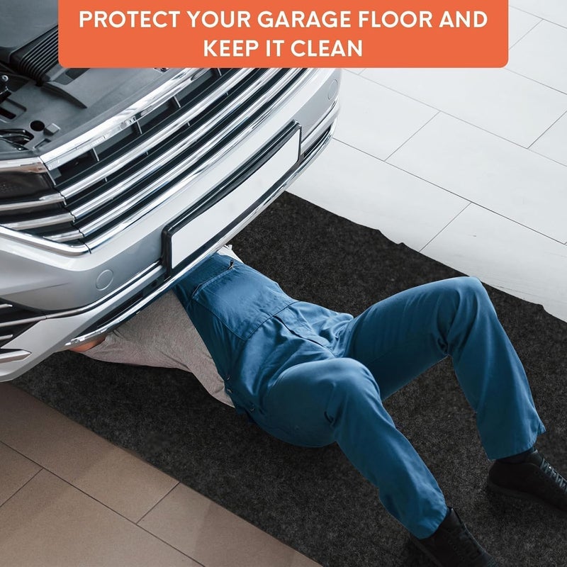 JERIA 2 Pcs 36 X 60 Inch Oil Spill Mat for Under Car Driveway Mats Oil Leaks Absorbent Oil Pad,Rubber Mat Garage Floor,Reusable,Waterproof Backing,Stain Resistant - Image 5