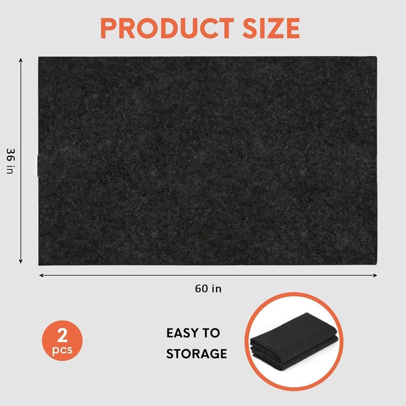 JERIA 2 Pcs 36 X 60 Inch Oil Spill Mat for Under Car Driveway Mats Oil Leaks Absorbent Oil Pad,Rubber Mat Garage Floor,Reusable,Waterproof Backing,Stain Resistant - Image 2