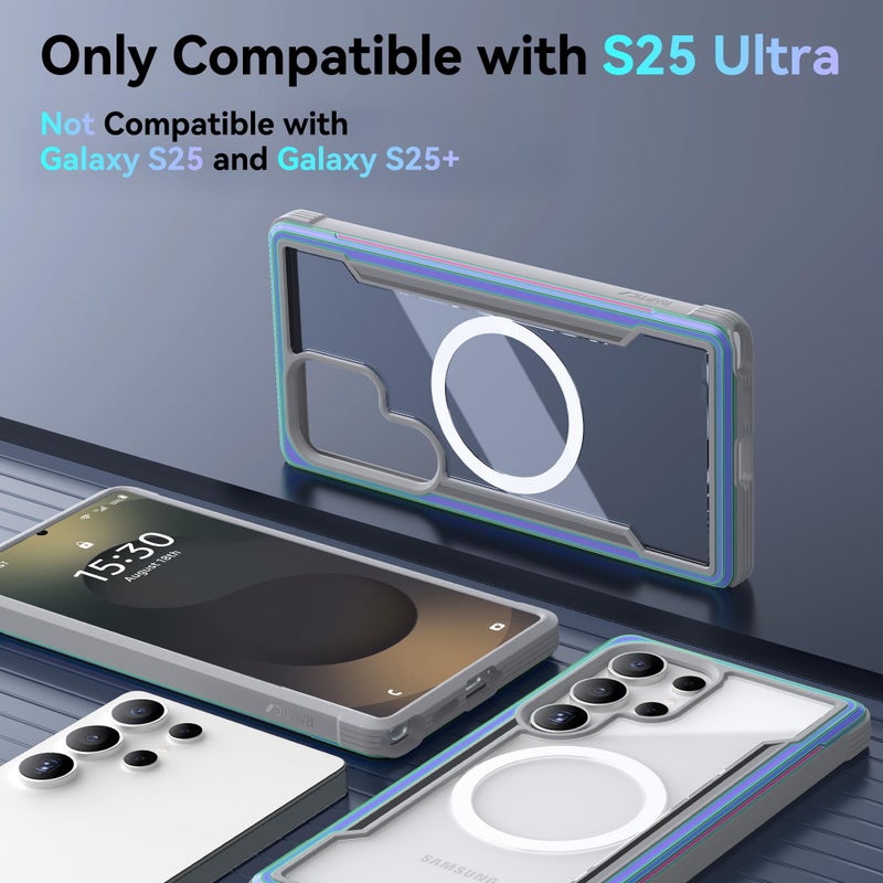 RAPTIC for S25 Ultra Case 6.9 Inch, Shield Case Compatible with MagSafe, [13FT Mil-Grade Drop Protection], Durable Anodized Shockproof Aluminum Frame Slim Samsung Galaxy S25 Ultra Case, Iridescent - Image 2