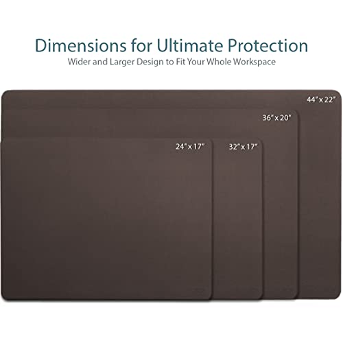 Vine Creations Leather Desk Mat 24" x 17", Desk Protector Mat, PU Leather Desk Pad, Small Desk Pad Mat, Desk Blotter, Desk Pads on Top of Desks, Desk Mat for Home or Office (Dark Brown) - Image 2