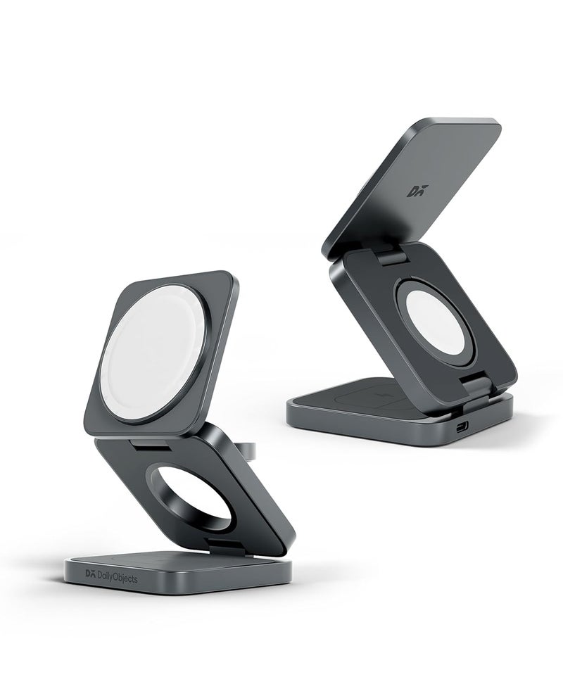 Daily Objects SURGE™ Max Foldaway 3-in-1 Magnetic Compatible with MagSafe Wireless Charger | Compatible with iPhone 15 14 13 12 | Airpods 2/3/Pro Smartwatches | Fast Charging | Superior Metallic Design - Image 3