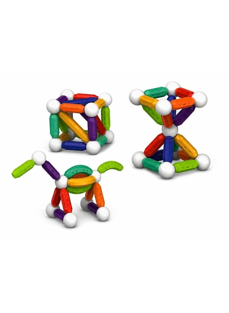 O2. 36PCS Magnetic Assembly Building Set with Magnetic Rods, Curved Pieces and Connector Balls, Creative 3D Construction Puzzle Toy for Kids 3+ Years - Image 2