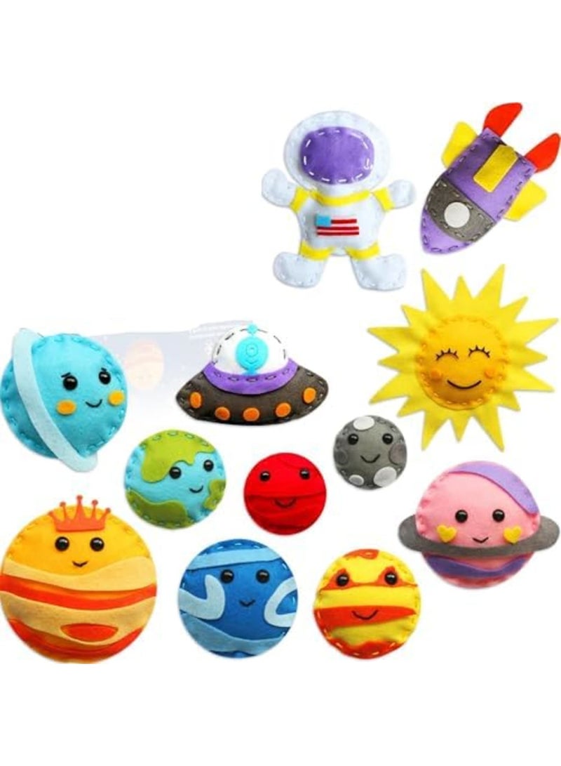 SYOSI Solar System Sewing Kit for Kids, Beginner Felt Craft Kits with DIY Activity, Educational and Fun Craft Set for Ages 8-12, Includes All Materials for Creating Planet Plushies - Image 1