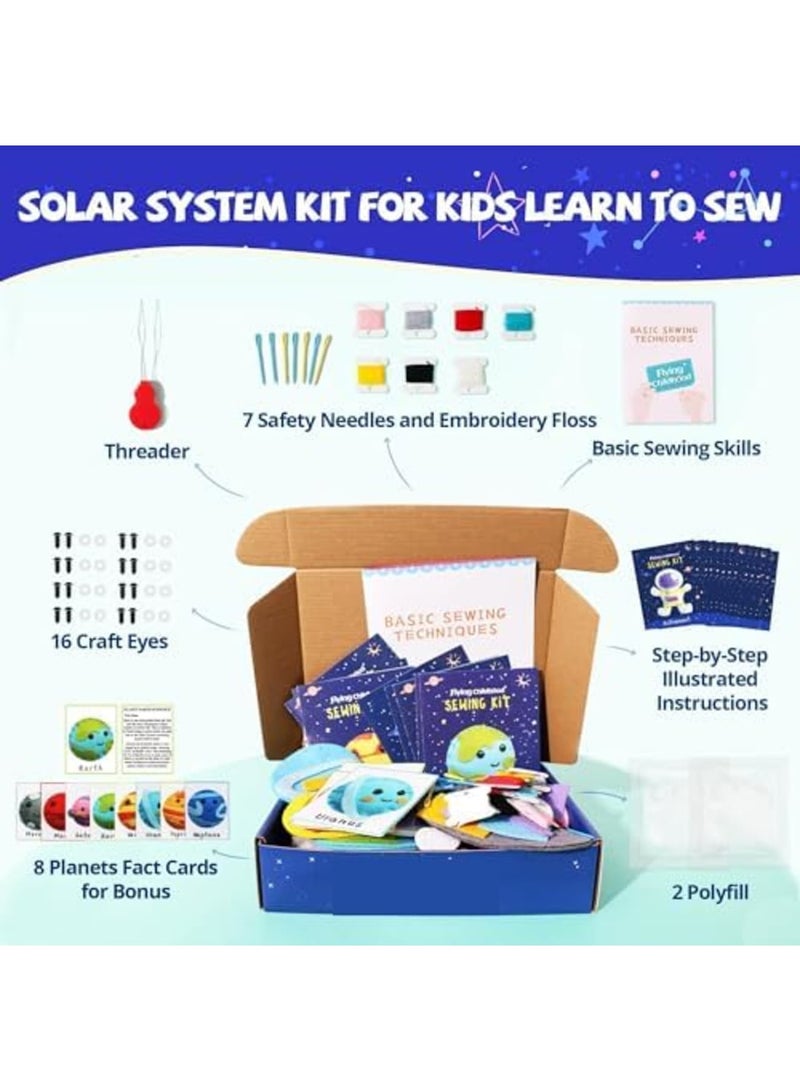 SYOSI Solar System Sewing Kit for Kids, Beginner Felt Craft Kits with DIY Activity, Educational and Fun Craft Set for Ages 8-12, Includes All Materials for Creating Planet Plushies - Image 3