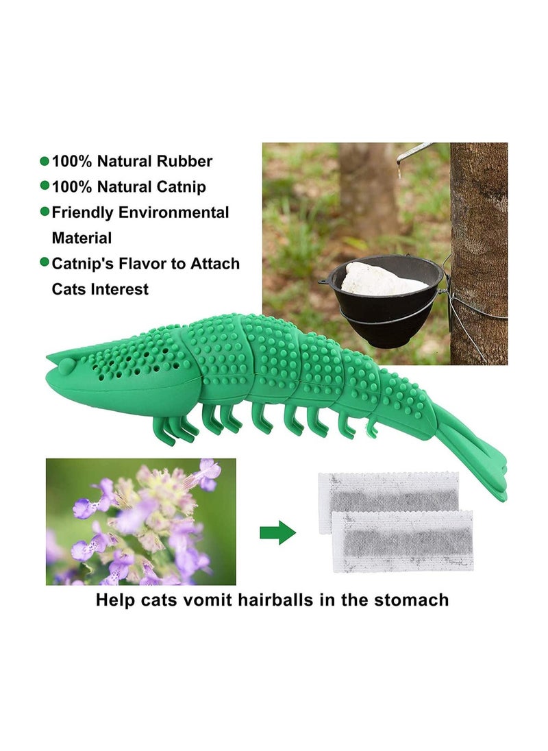 SYOSI - Cat Catnip Toys Interactive Toothbrush Chew Toy for Kitten Kitty Cats Teeth Cleaning Dental Care Crayfish Shape Pet - Image 1