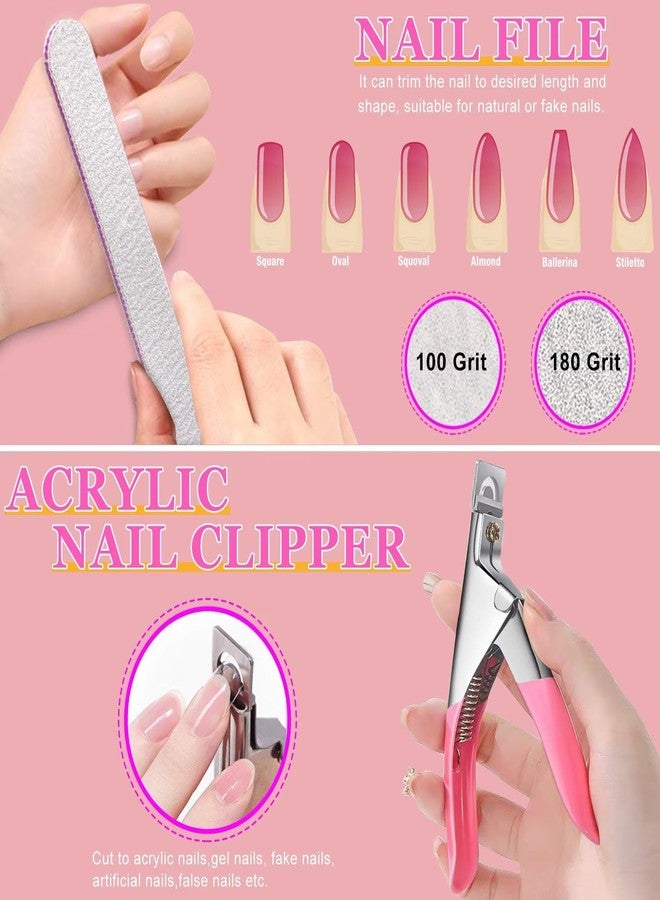 AITRAI 500 Pcs Square Nail Tips, AITRAI Long Nail Tips for Acrylic Nails Professional False Clear Acrylic Nail Kit with Glue, Adhesive Tabs Nail Clipper Files for Art DIY - Image 5