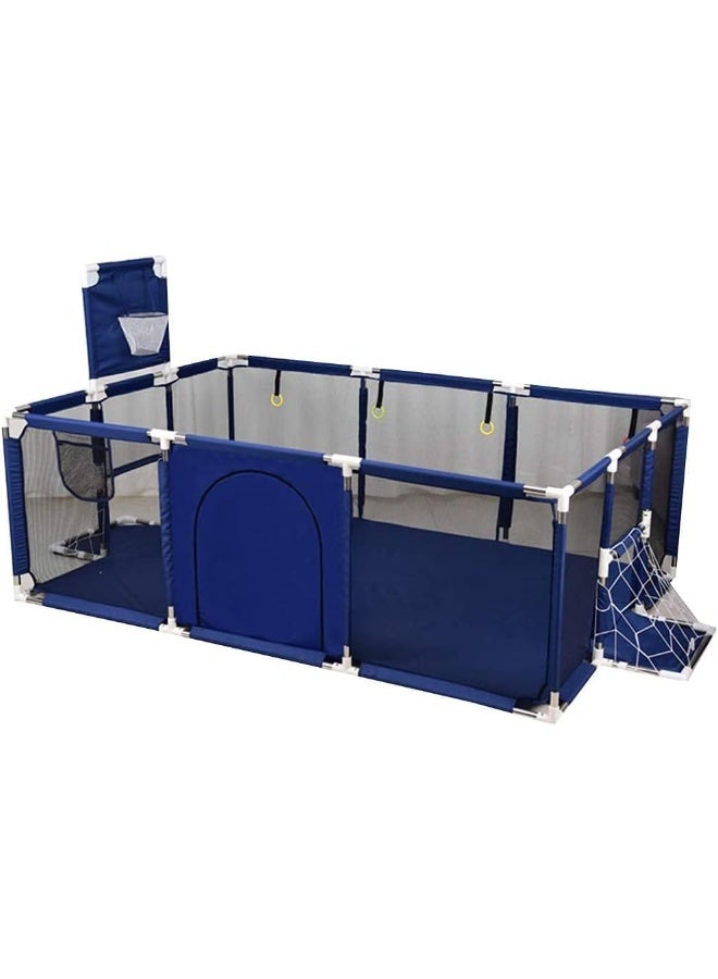 Baby Foldable playyard new Playpen with Basketball Hoop & Bracket and Children's Safety Fence, Indoor Baby Game Playpen Crawling Toys House, Infant Shatter-Resistant Fence  - Image 1