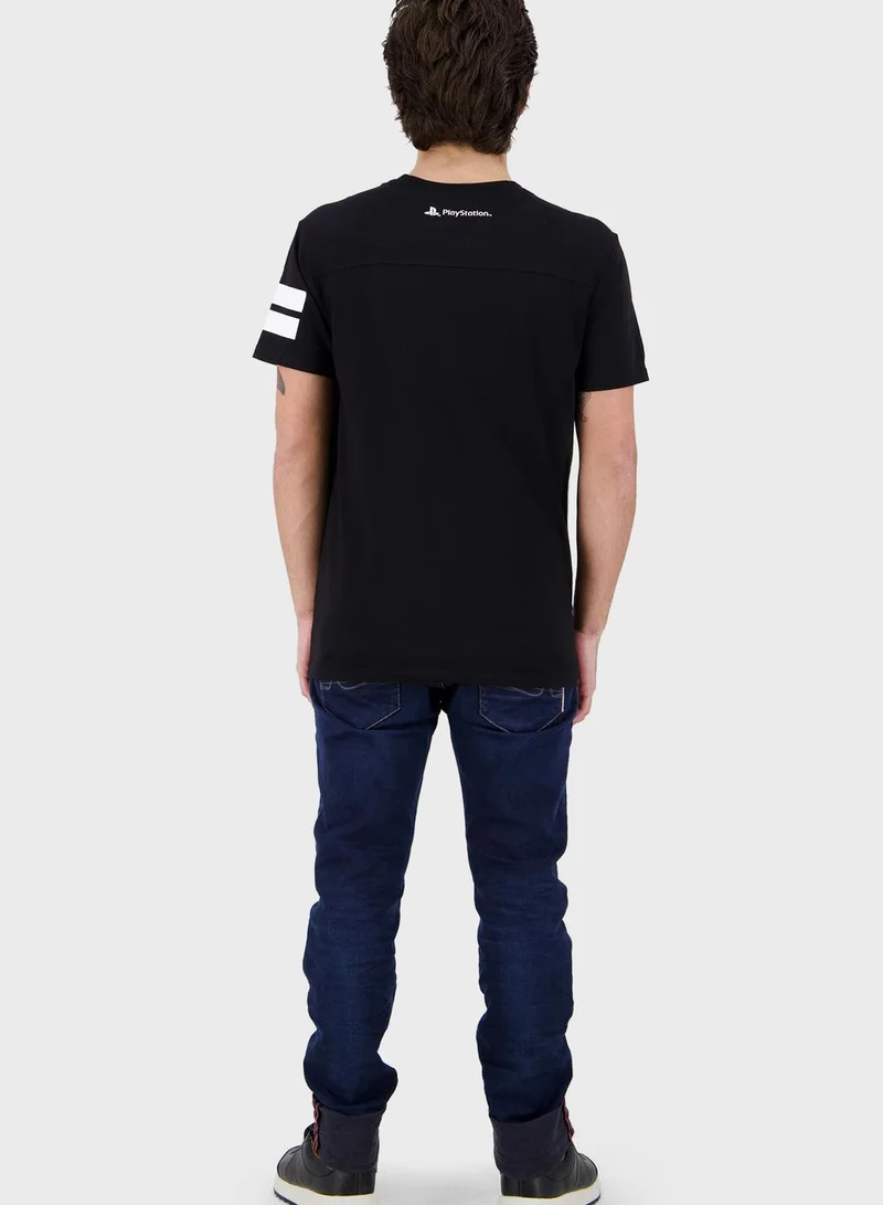 DIFUZED Playstation Logo Crew Neck T-Shirt