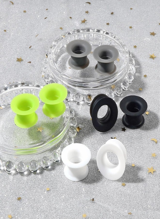 Qmcandy 8PCS Thick Silicone Ear Gauges Flexible Big Flare Ear Tunnels Plugs Stretchers Ear Piercing Jewelry for Women Men 2g-1" - Image 3