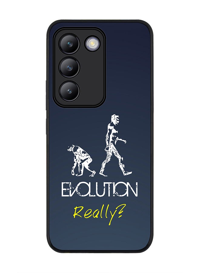 Stylizedd Rugged Black edge case for Vivo V30 Lite 5G, Slim fit Soft Case Flexible TPU Gel Thin Cover -  Evolution, Really (Grey) - Image 1