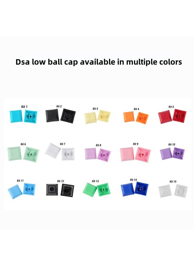 DSA Dwarf Cap Pbt Mechanical Keyboard Keycap Multicolor 1u Keycap Mx Cross Chrysanthemum Mouth High Keycap Opaque-Color:Green 1