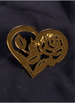 The Black Pearl Accessories Stainless Steel Golden Brooch - Heart  - Image 1