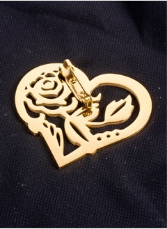 The Black Pearl Accessories Stainless Steel Golden Brooch - Heart  - Image 2