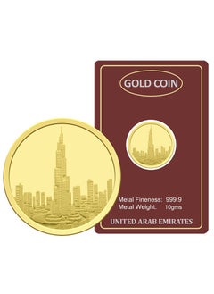 FK Jewellers 10g Gold Coin with Burj Khalifa & UAE Heritage Building Design - 10 Grams 24KT 999.9 Purity  - Image 1