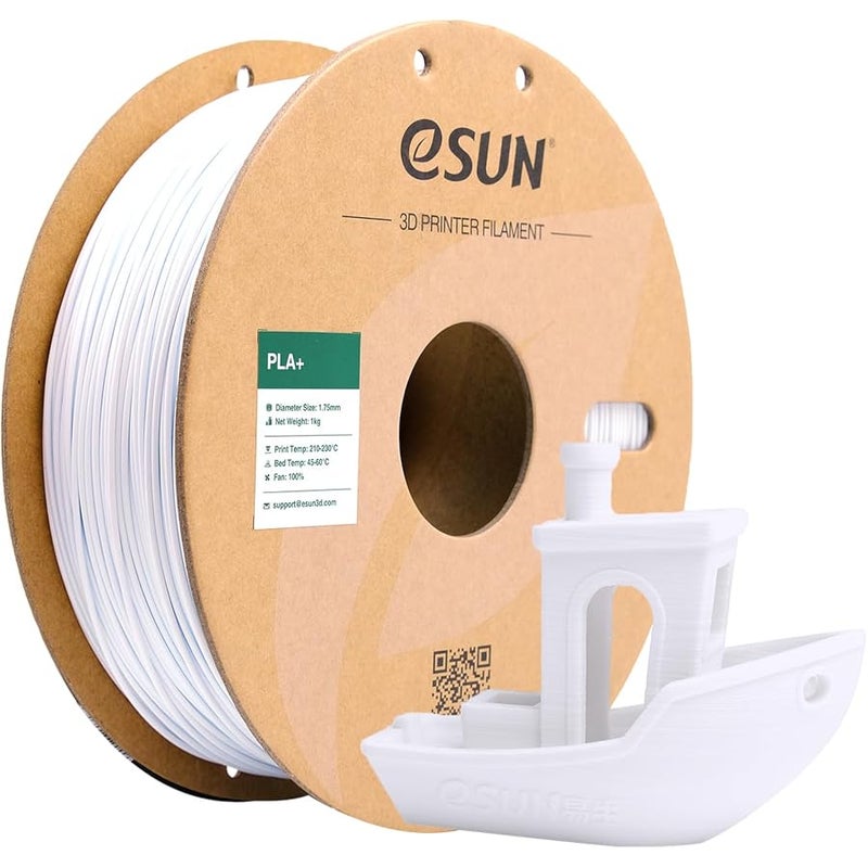 eSUN PLA+ Filament 1.75mm, Enhanced Toughness 3D Printer Filament PLA Plus, Dimensional Accuracy +/- 0.03mm, 1KG Spool (2.2 LBS), Cold White - Image 1