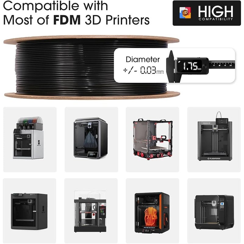 eSUN PLA+ Filament 1.75mm, Enhanced Toughness 3D Printer Filament PLA Plus, Dimensional Accuracy +/- 0.03mm, 1KG Spool (2.2 LBS), Cold White - Image 5