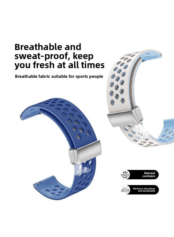 Loquat For Huawei B3/b6/b7 Bracelet Strap Wristband KeepB4 Smart Sports Magnetic Silicone 16mm Non-original-Color:Starlight Blue Magnetic Suction  - Image 4