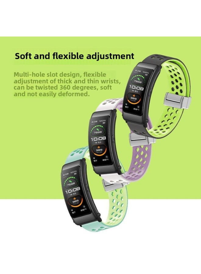Loquat For Huawei B3/b6/b7 Bracelet Strap Wristband KeepB4 Smart Sports Magnetic Silicone 16mm Non-original-Color:Starlight Blue Magnetic Suction  - Image 3