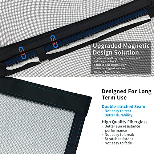 CHIYUNS Screen Door Mesh Magnetic Closure 36 x 80 inch, Self Closing Fiberglass Mosquito Net with Magnet for Doors, Heavy Duty Bug Fly Screens Curtain for Doorway, Keep Bugs Out, Pet Friendly - Image 4