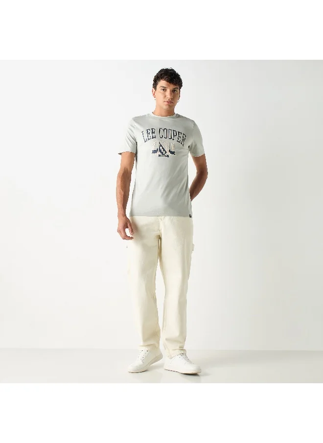 Lee Cooper Lee Cooper Logo Print Crew Neck T-shirt with Short Sleeves