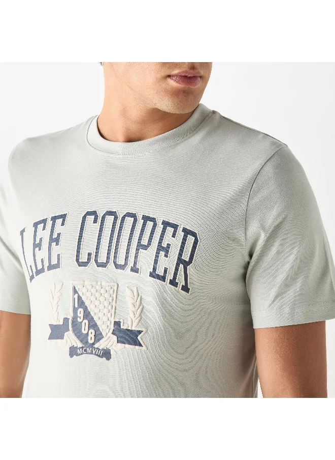 Lee Cooper Lee Cooper Logo Print Crew Neck T-shirt with Short Sleeves
